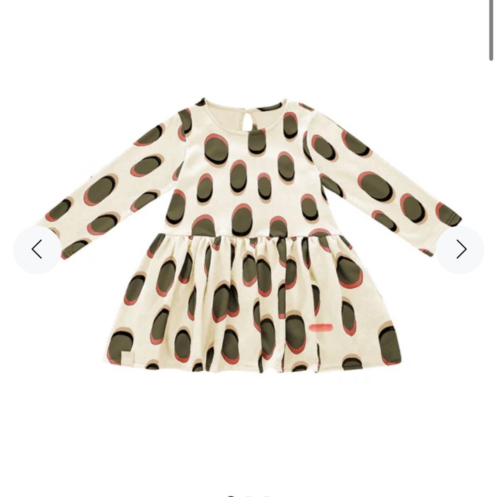 Omamimini Girls Drop Waist Long Sleeve Terry Dress